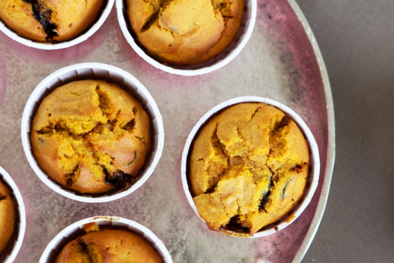 Sütőtökös muffin almás karamellel