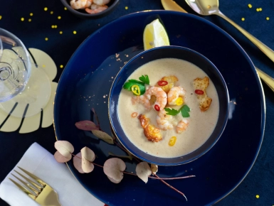 Rákkrémleves parmezánchipsszel