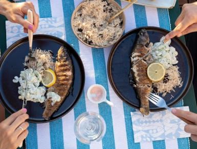 Grillezett pisztráng zellersalátával