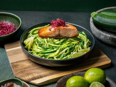 Lazac steak cukkini spagettivel