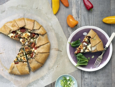 Diós-spenótos galette