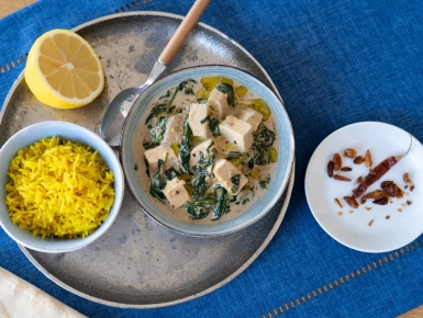 Spenótos tofu-paneer