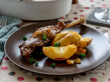 Libacomb gyömbéres sült birsalmával