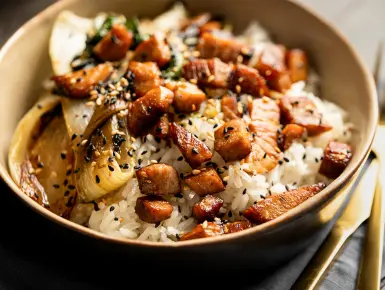 Szójás-szezámos pak choi tonhalkockákkal 